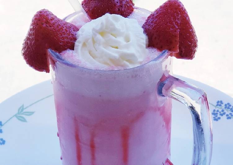 Recipe of Homemade Rose badam strawberry shake