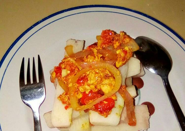 Step-by-Step Guide to Prepare Any-night-of-the-week Yam with egg sauce