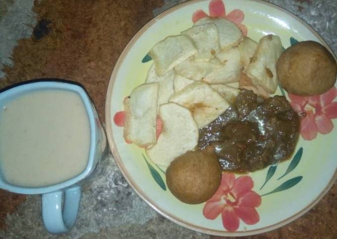 Recipe of Ultimate Yam and beans cake with pepper meat and kunnu tsmiya