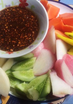 Foto resep Rujak Buah Bumbu Kacang