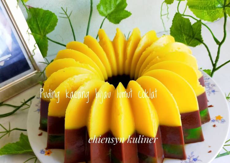 Puding kacang hijau lumut coklat