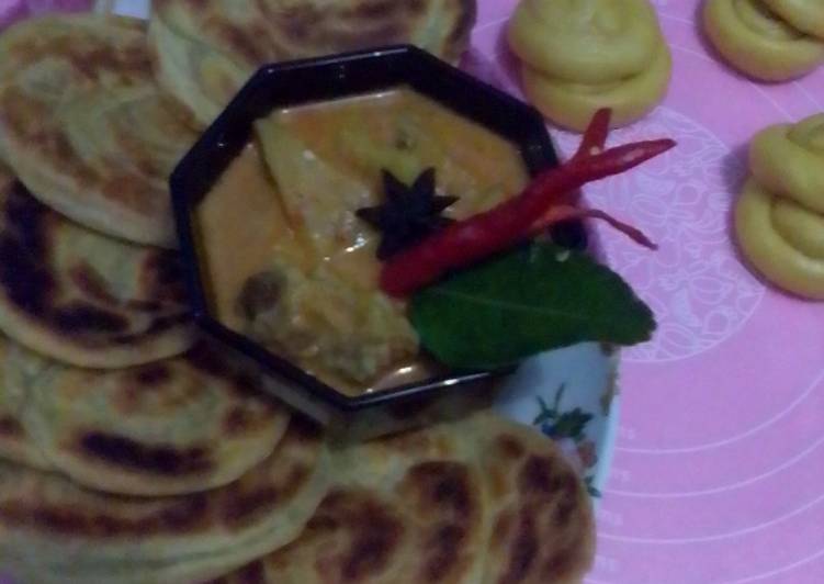 Roti maryam dan kari daging kuah nanas