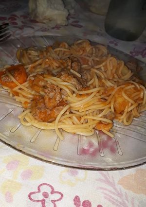 Una foto de Fideos con Salsa