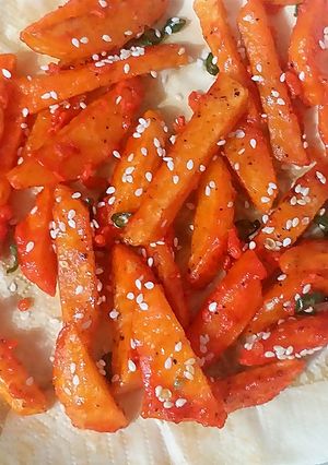 A picture of Honey chilli potatoes.