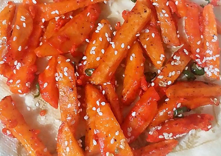 Step-by-Step Guide to Prepare Speedy Honey chilli potatoes
