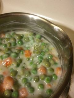 A picture of Creamed Peas (and sometimes carrots).