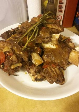 A picture of Beef Ribs in an Electric Pressure Cooker.