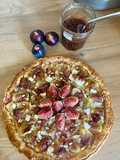 Tarte figues, chèvre et pignons