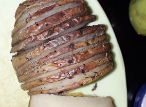 Una foto de Papas hasselback