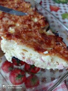 Sült "tejszínes" sonkás tészta recept fotója