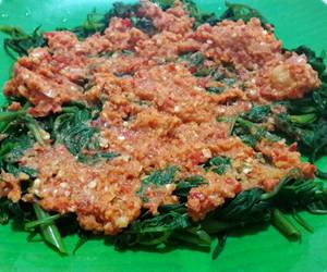 Resep mudah Rujak kangkung Mantul Banget