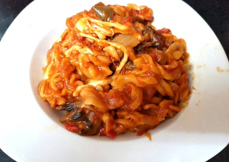 Steps to Make My Sausage, Mushrooms & Pepper Pasta Bake ๐ - Dinner Recipesz