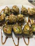 Roll de plátano y salmón