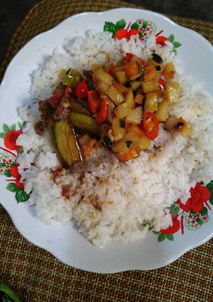 Foto resep Sambal teri dan terong simple