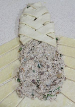 A picture of Braided chicken bread.