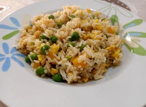 Foto di Riso alla cantonese con zucca e gamberetti