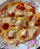 Pizza wrap com tomate cherry confitado