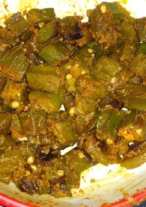 A picture of Spicy okra.
