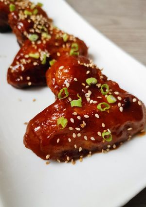 Csípős - édes - BBQ csirkeszárny recept fotója