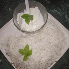 A picture of Plain rice or curd rice.