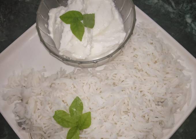 Plain rice or curd rice