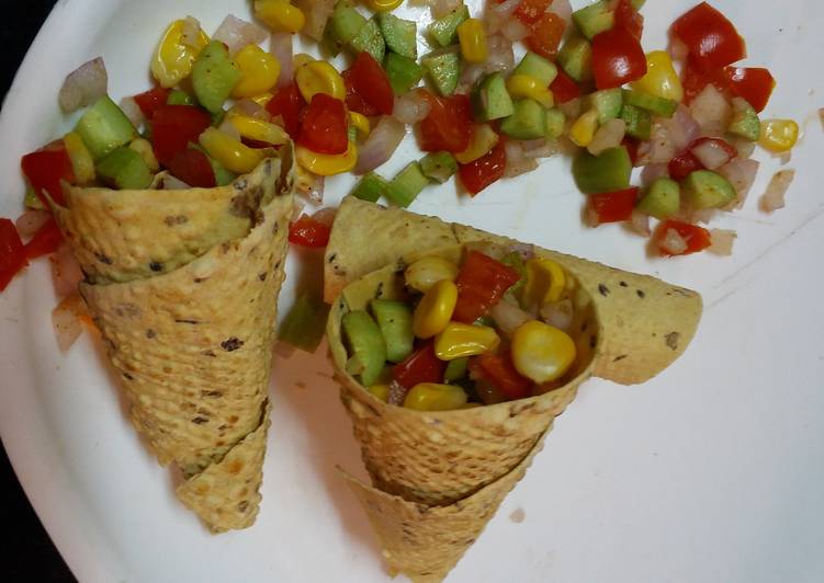 Recipe of Super Quick Homemade Papad cone chat