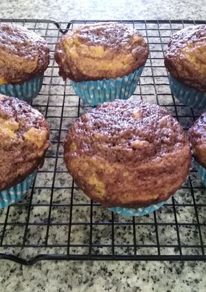 A picture of Chocolate Fudge Banana Muffins.