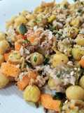 Ensalada de garbanzos con toque crunch
