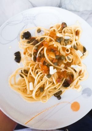Una foto de Spaghettis con verduras