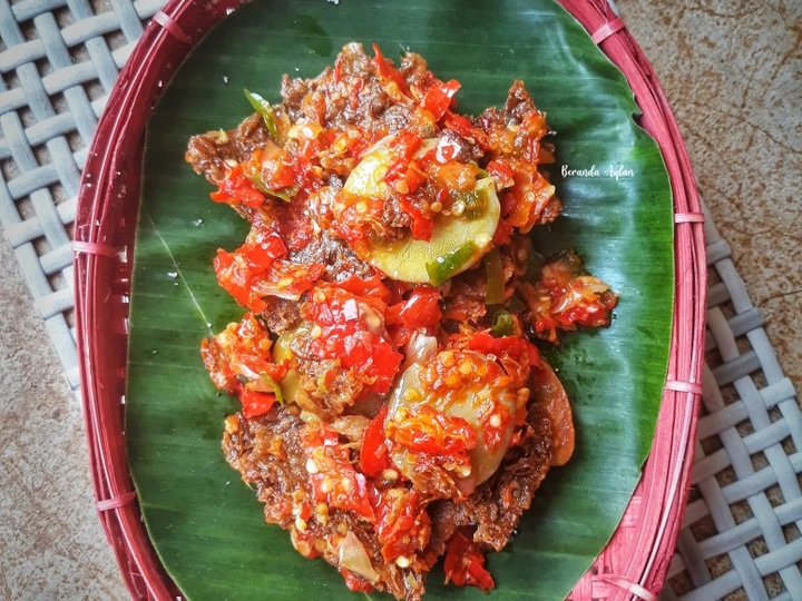 Cara Mudah Membikin Resep Dendeng Rinuak Balado Merah yang Menggugah Selera Anti Ribet, Mantap