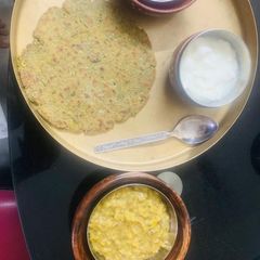 Methi and green garlic Dhebara A picture of Methi and green garlic Dhebara.