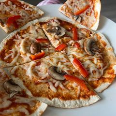 Low Calorie Tortilla Bread Pizza A picture of Low Calorie Tortilla Bread Pizza.