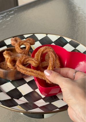 A picture of Heart Shaped Churros.