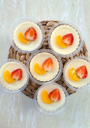 Foto resep Puding Susu Topping Buah