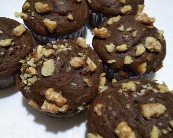 Best Recipe Chocolate walnuts muffins Delicious Simple