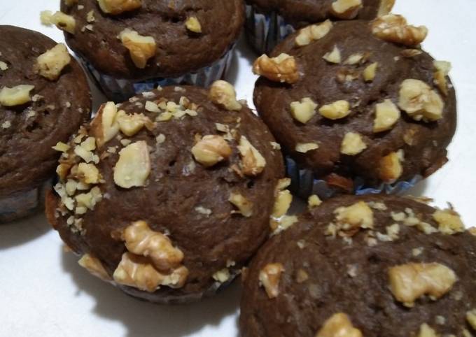 Easiest Way to Make Homemade Chocolate walnuts muffins