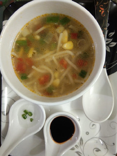 A picture of Hot and sour noodle soup.