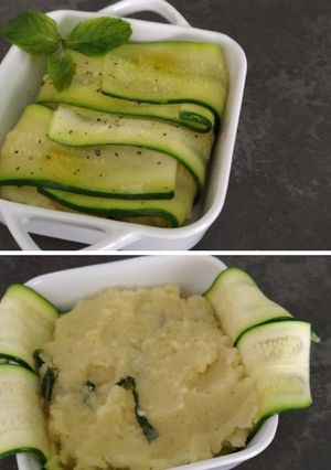 Foto di Fagottini vegan di zucchine e purea di patate alla menta