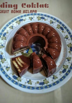Foto resep Puding Coklat Biskuit Roma Kelapa