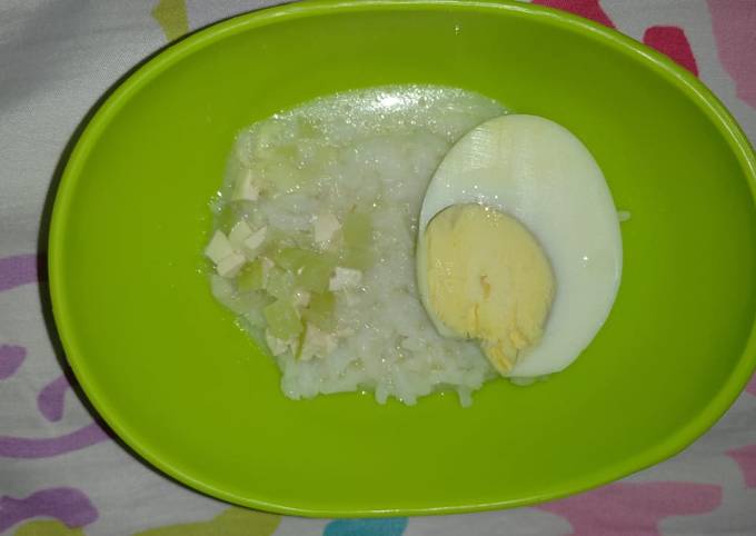 Tahu labu gurih + telur rebus (mpasi 11 bulan)