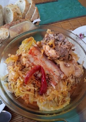 Töltött káposzta hízott liba melléből recept fotója