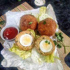 A picture of Noodles scotch eggs.