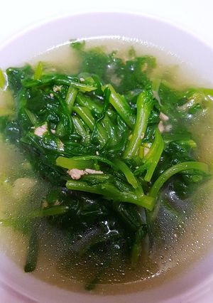 Hình của món Canh cải cúc thịt băm.