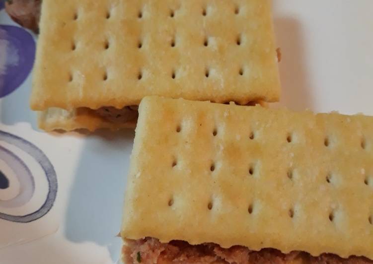 Simple Way to Make Super Quick Homemade Butter Crackers with Deviled Ham