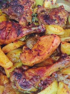 صورة لوصفة دجاج مع البطاطس