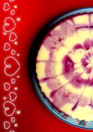 Una foto de ♥Tarta de queso sin horno con arándano♥