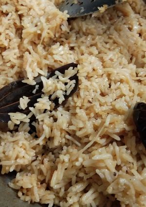 A picture of Onion pulav (Sindhi bhugga Chawla).