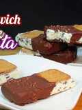 Maxibon casero, sándwich helado de nata con chocolate