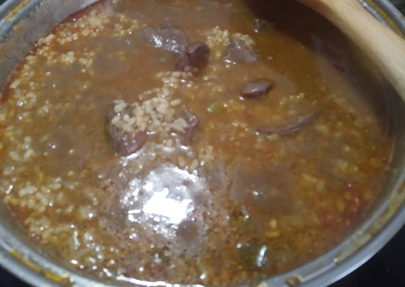 Arroz Caldoso con higaditos de pollo