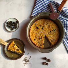 A picture of Socca (Farinata)-A Gluten-Free Chickpea Flatbread.
